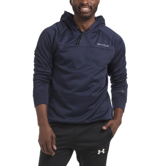 SPYDER Navy Tech Fleece Hoodie - Picture 1 of 2